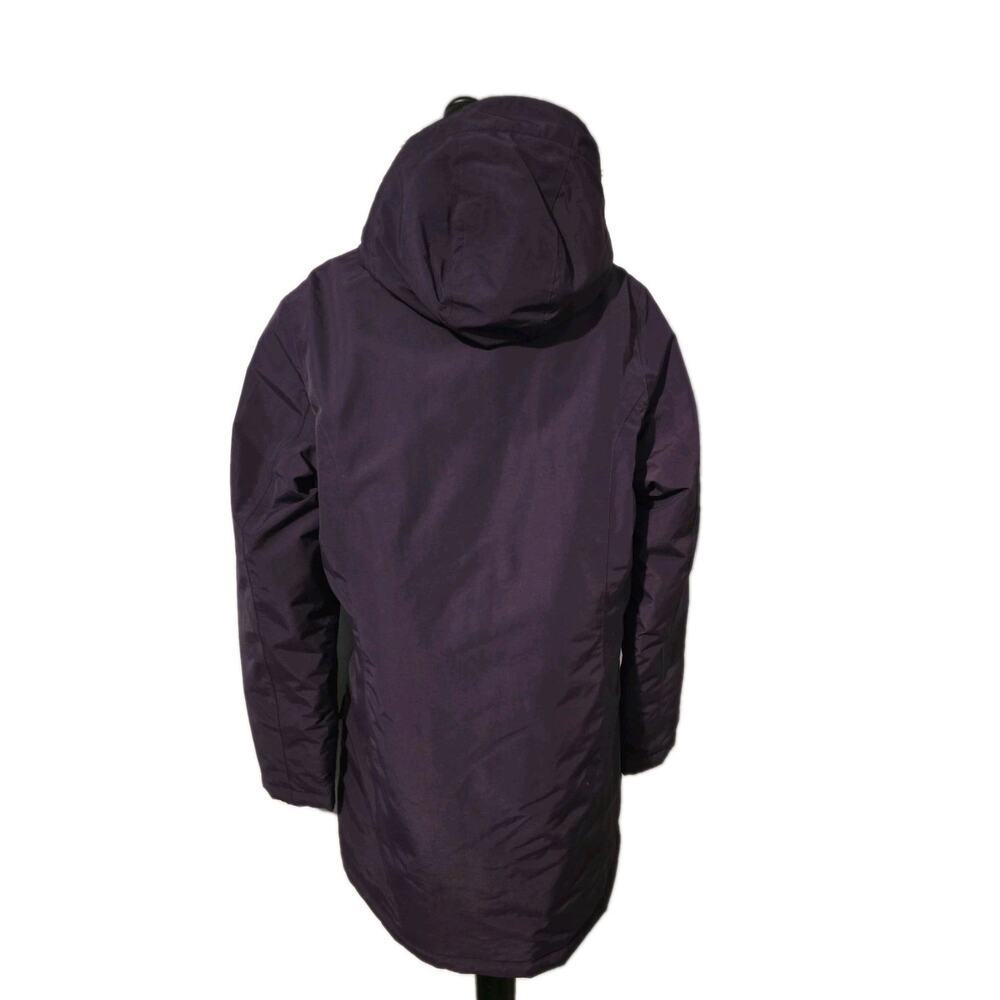 Lands' End Squall Breathable Waterproof Zip Parka Purple Hooded SZ L-Tall/14-16 - Picture 3 of 11